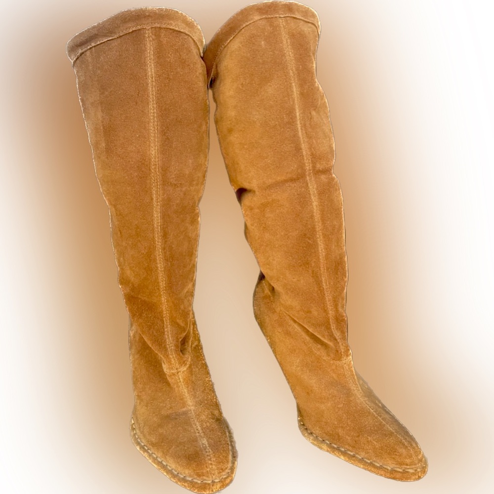 Womens Convertible Suede Tan Boots